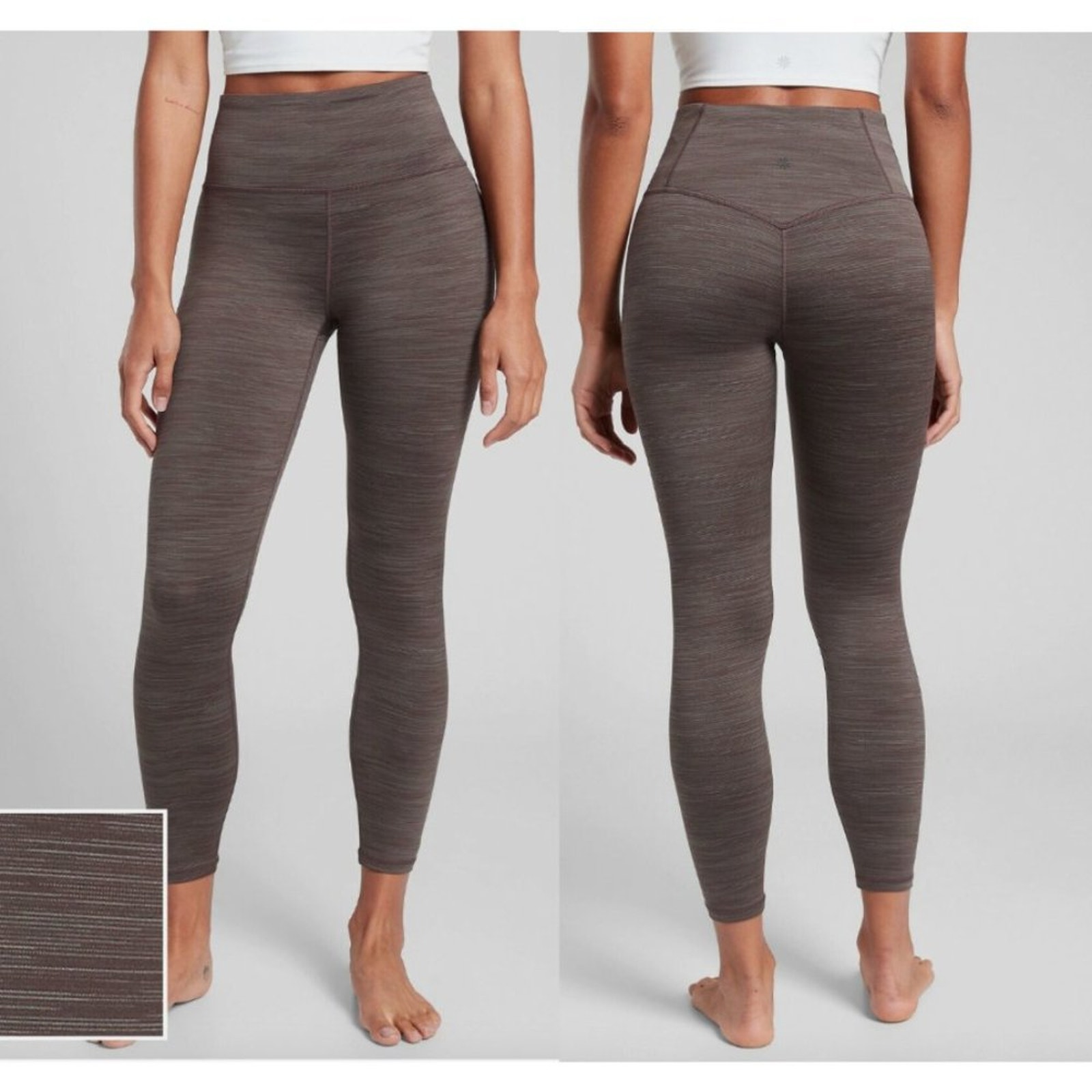 Athleta Elation Space Dye 7/8 Tights In Coffee House